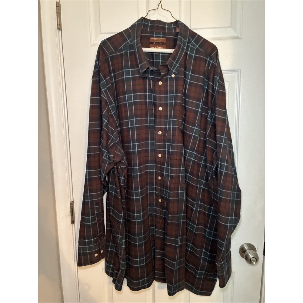 Lot of 2 Oak Hill Men's 4XLT Long Sleeve Button Down Shirts (Very Good)